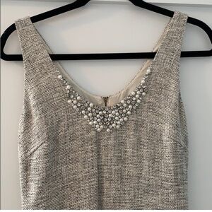 Magaschoni Collection Jewel Embellished Tweed Sheath Dress